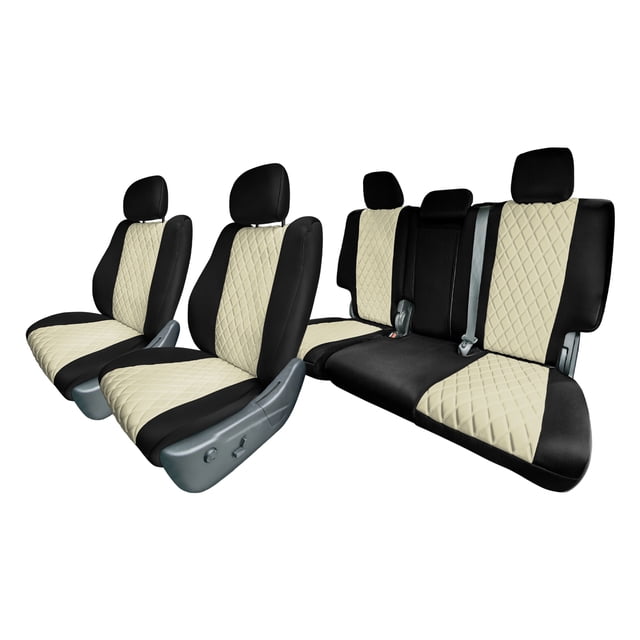 FH Group Neoprene Waterproof Custom Fit Car Seat Covers for 2011–2021 Jeep Grand Cherokee Full Set Beige