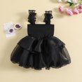 thumbnail image 3 of Fortune 1-6 Ans Fille une Ligne Robe Bambin Sans Manches Arc Tulle Robes Robe d'Anniversaire d'Été, 3 of 8