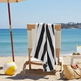 thumbnail image 3 of Mainstays Cabana Stripe Decorative Beach Towels, 4-pack, Black, 3 of 5