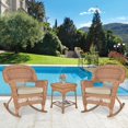 thumbnail image 2 of Jeco 3pc Wicker Rocker Chair Set in Honey with Tan Cushion, 2 of 10