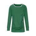 thumbnail image 4 of Timegard Womens Long Sleeve Tops Square Neck Ruched Button Side Blouse Comfy Casual Tunic Tops Tee, 4 of 5