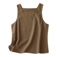 thumbnail image 1 of Timegard Womens Tank Tops Cotton Linen Square Neck Sleeveless Summer Casual Loose Tops Basic Tee Blouse, 1 of 7