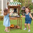 thumbnail image 4 of Gymax Double-Sided Mud Kitchen w/ Canopy Chalkboard Sink & Faucet Cooking Accessories, 4 of 10