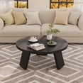 thumbnail image 1 of EDTara Table Basse Circulaire pour Salon, 33,5 Pouces Design Moderne avec Support Robuste à Trois Pieds, Facile à Assembler, 1 of 7