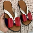 thumbnail image 4 of Leutsin Stretch Orthotic Slide Sandals Sandals Woven Beach Wedge Slippers Bow Shoes, 4 of 5
