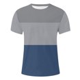 thumbnail image 5 of EQWLJWE Économies du Printemps! Chemise à Blocs de Couleur Homme, Chemise à Blocs de Couleur Bleue Homme, T-Shirt pour Homme à Blocs de Couleur à Manches Courtes Col Rond T-Shirt d'Extérieur, 5 of 5