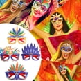 thumbnail image 4 of VONKY DIY Plume Eyeglasses Frame Carnival Theme Parties Decorative Eyewear Purple 1Set, 4 of 6