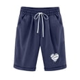 thumbnail image 1 of Birdeem Shorts for Women Women Elastic Waist Love Printed Drawstring Shorts, 1 of 12