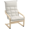 thumbnail image 1 of HOMCOM Modern Armchair, Upholstered Accent Chair with Curved Leg Cream, 1 of 10