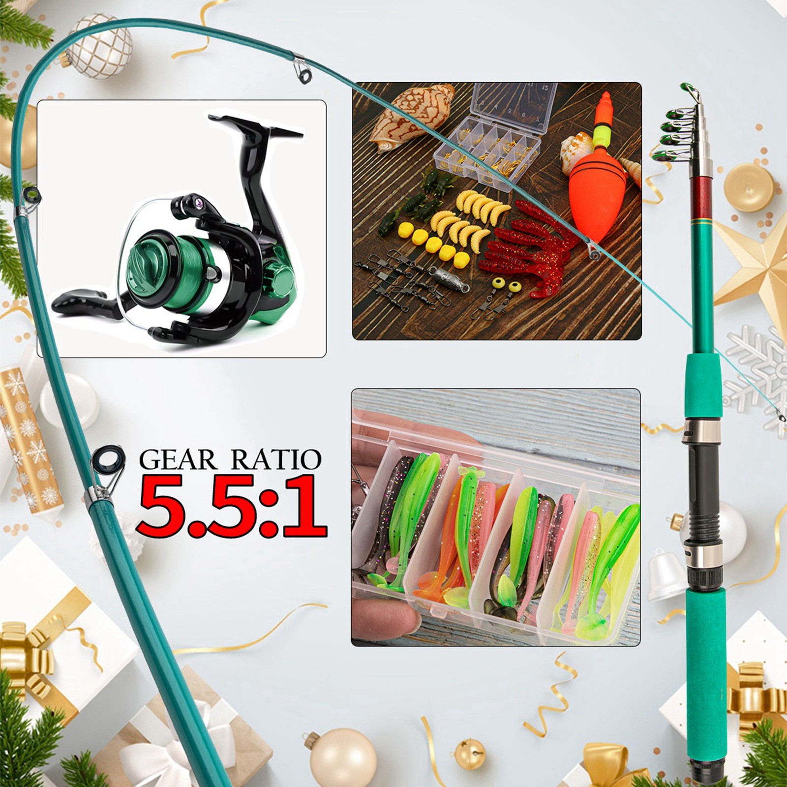 Dingbear Telescopic Fishing Rod Mini Fishing Rod Long Range Casting Sea Fishing Rod Not Easy to Break Easy to Carry Suitable for Lakes and Oceans