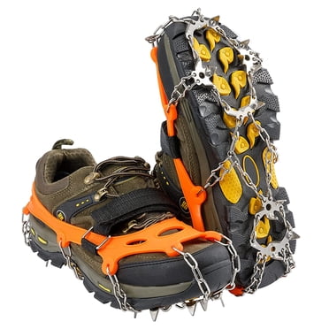 Outdoor anti-skid mountaineering crampons 19 teeth Ice and snow stainless steel anti-skid shoe covers Strengthen 19-tooth ice climbing supplies