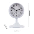 thumbnail image 3 of Minimal Round Table Clock with Pedestal Base – Silent Quartz Analog Desk Clock for Bedroom Living Room Office Home Decor, 3 of 6