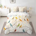 thumbnail image 2 of Erosebridal Colorful Birds Bedding Sets Queen Size, Botanical Branches Comforter Sets with Sheets, Polka Dots Reversible, 2 of 5