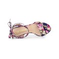 thumbnail image 4 of BLISSFUL STEP Women's Opened Toe Chunky Mid Heeled Lace Up Sandals Navy Blue (Size 7), 4 of 6