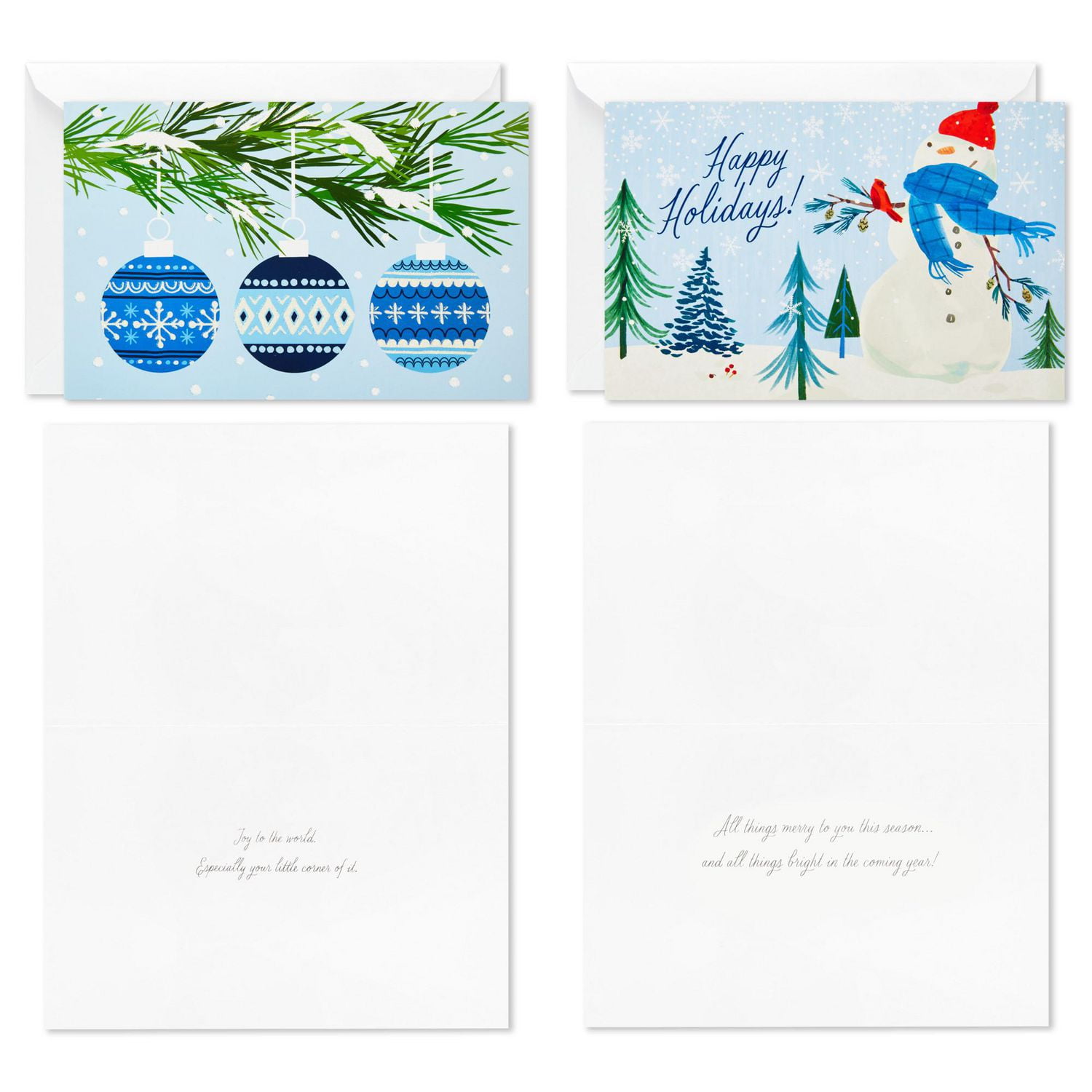 Boîte de 40 cartes de Noël Connections de Hallmark (Assortiment traditionnel dans les tons de bleu)