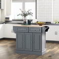 thumbnail image 2 of HOMCOM Kitchen Island with Rubber Wood Top Rolling Kitchen Serving Cart, 2 of 10