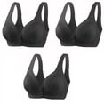 thumbnail image 1 of Women Bras Full-Coverage Bra Feature V-Neck Demi & Balconette Bra Style W-978 Black 3XL, 1 of 2