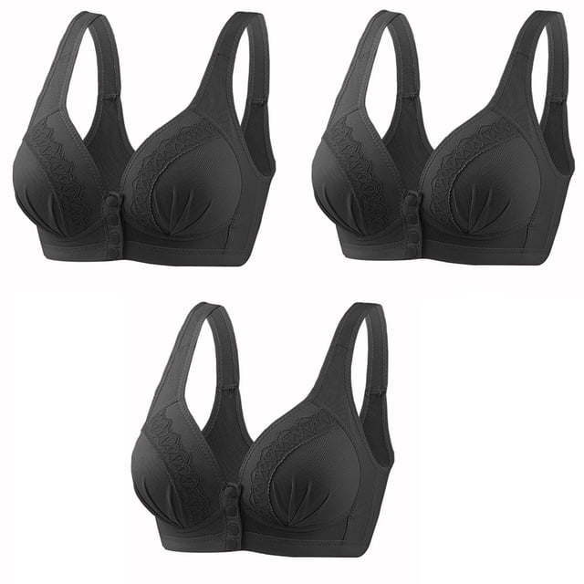 Women Bras Full-Coverage Bra Feature V-Neck Demi & Balconette Bra Style W-978 Black 3XL