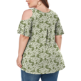 thumbnail image 3 of CHUANK Women‘s Plus Size Cold Shoulder Tunic Top Summer Short Sleeve Blouse, 3 of 7