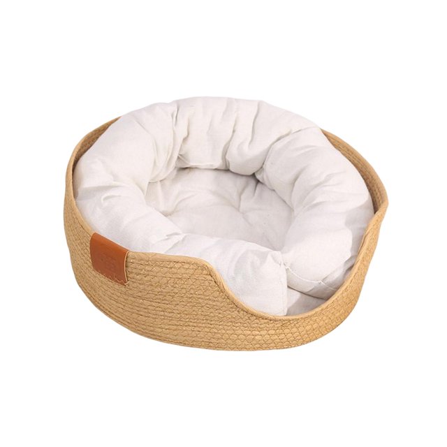 Milaget Four Season Hand Woven Rattan Cat Beds with Mattress Wear Resistant Warm L