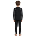thumbnail image 4 of Moggemol Ensemble de Couche de Base de Compression pour Garçons, Col Rond, Haut à Manches Longues avec Leggings à Taille Élastique, Noir Gris 18, 4 of 5