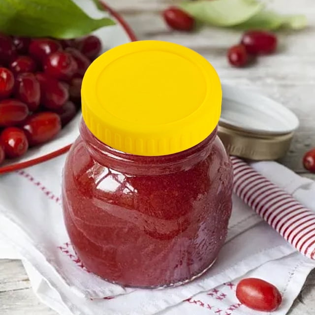 Hbdhejl Wide Mouth Jar Lids Plastic Canning Storage Lids Leak Proof And Scratch 86Mm