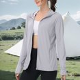 thumbnail image 4 of Long Sleeve Jackets for Women Quick Dry Athletic Stretch Blouses Rash Guard Slim Fit Shirts Tops Hiking Running Blouse Sun Protection Hoodie, 4 of 7