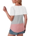 thumbnail image 3 of Plebaso Hauts pour Femmes Chemises à Œillets Manches Courtes T-Shirts Amples Col Rond Décontracté Blouses Tendance, 3 of 6