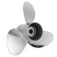 thumbnail image 3 of Peahefy Stainless Steel Outboard Engine Propeller 13 Spline Tooth Fit For Engines 35-50HP 3-1/4in Gearcase, 3 of 8