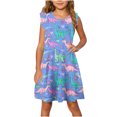 thumbnail image 1 of RXIRUCGD 2025 Vêtements d'Été pour Enfants Robe d'Été à Manches à Volants pour Filles 4-14T, 1 of 7
