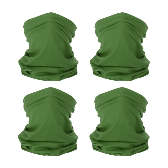 Unique Bargains Cache-Cou, Lot de 4 Foulards Respirants et Rafraîchissants pour le Visage pour le Cyclisme et la Course, Vert Armée
