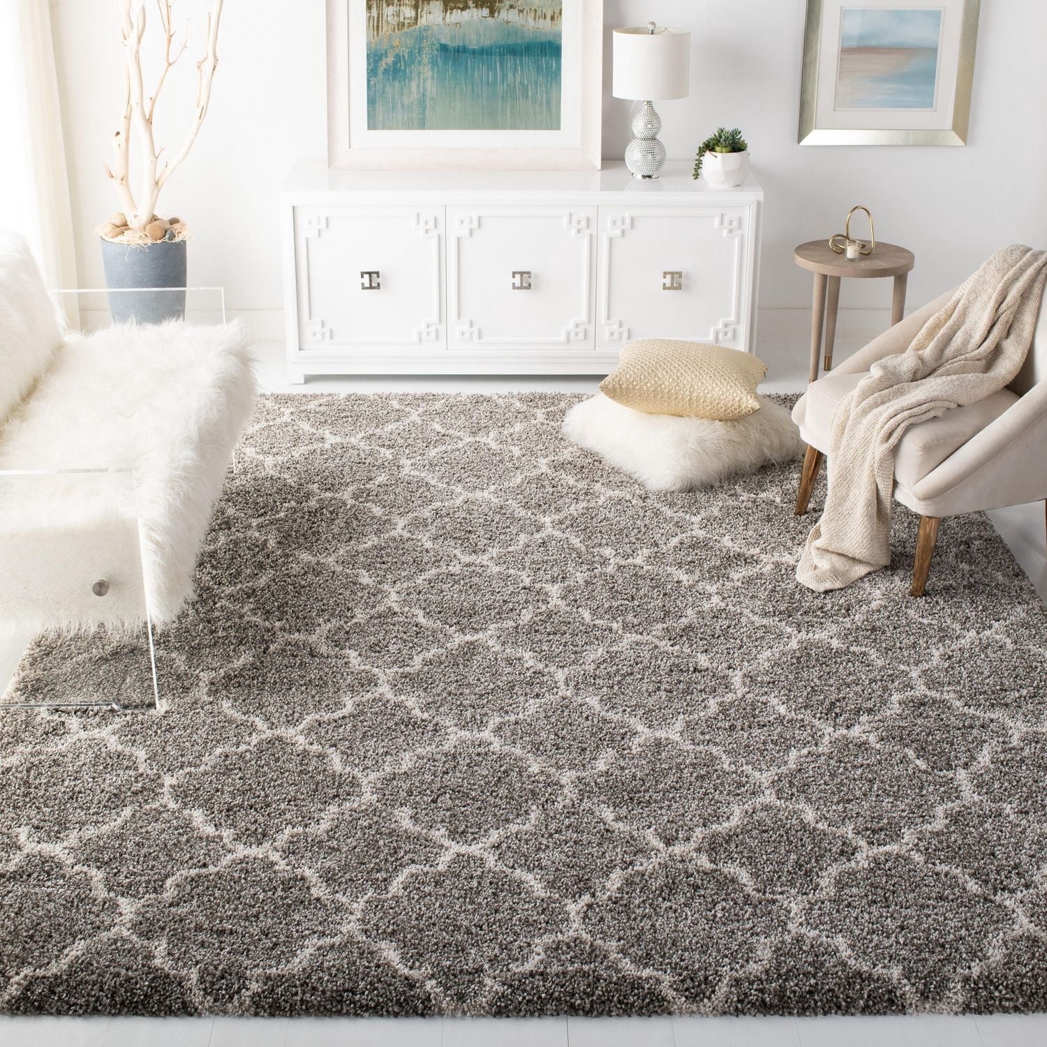 Safavieh Hudson Jaye Tapis Géométrique Shag