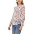 thumbnail image 4 of INSPIRE CHIC Women's Ruffle Collar Long Sleeve Button Down Floral Shirt, 4 of 7