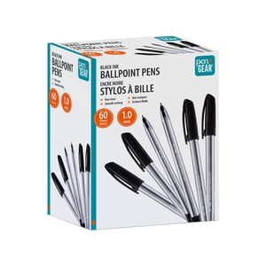 Pen+Gear Stick Ballpoint Pens, 1.0mm, Black Ink, 60 Count