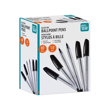 Pen+Gear Stick Ballpoint Pens, 1.0mm, Black Ink, 60 Count
