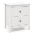 thumbnail image 1 of Gymax Table de Nuit Moderne avec Rangement 2 Tiroirs et Pieds de Soutien pour Chambre Blanc, 1 of 10