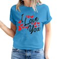 thumbnail image 2 of Pisexur T-shirt de la Saint-Valentin pour Femmes, Imprimé Amour, Manches Courtes, Col Rond, 2 of 5