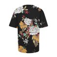 thumbnail image 4 of EGNMCR T-Shirts pour Femmes T-Shirts d'Été Décontractés à Col Rond à Manches Courtes T-Shirts à Imprimé Floral Coupe Ajustée Hauts Basiques Tees Blouses, 4 of 6