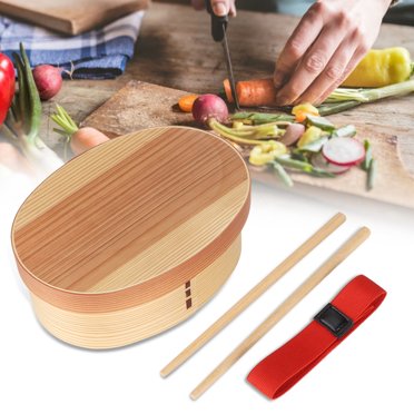 LHCER Boîte à Lunch Bento 1 Couche en Bois Bol de Vaisselle en Bois, Boîte à Lunch en Bois