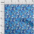 thumbnail image 2 of oneOone Cotton Silk Medium Blue Fabric Tropical Sewing Craft Projects Fabric Prints By Yard 42 Inch Wide, 2 of 5