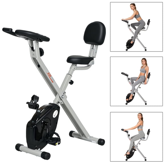 Soozier Vélo d'Exercice Pliable avec 8 Niveaux de Résistance Magnétique