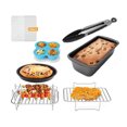 thumbnail image 1 of PCS Non-Stick 8 Inch Air Fryer Accessories Set Cake Baking Barrel Pizza Cupcake Pans Skewer Toast Racks Liners Replacement for Ninja Foodi DualZone DZ201/401 Dual Basket Air Fryer, 1 of 8