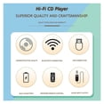 thumbnail image 3 of Lecteur CD Portable USB Bluetooth 5.0 MP3 WMA CDDA Lecteur Audio 3,5 mm Alimenté par Pile Lecteur DVD, Largement Utilisé, 3 of 5