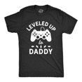 thumbnail image 1 of Mens Leveled Up to Daddy T Shirt Funny Video Game Fathers Day Tee (Heather Black) - S, 1 of 3