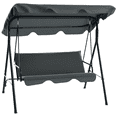 thumbnail image 1 of Outsunny 3-Seat Patio Swing Chair with Adjustable Canopy Grey, 1 of 10