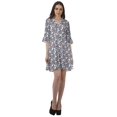thumbnail image 2 of Moomaya Robe Chemise en Poly-Crêpe pour Femmes, Manches à Volants Imprimées, Tenue Décontractée d'Été, 2 of 4