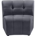 thumbnail image 1 of Meridian Furniture Limitless Gray Velvet Modular Chair, 1 of 7
