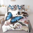 thumbnail image 1 of Blue Butterfly Full Comforter Set,7 Pieces Soft Microfiber Rural Pastoral Style Butterflies Comforters with Fitted Sheet,Flat Sheet- Rustic Aesthetic Animal Bedding Sets, 1 of 5