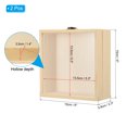 thumbnail image 2 of Unique Bargains 6x6 Wooden Shadow Box Display Case Memory Box with Glass Window, Natural Color 2 Pack, 2 of 5