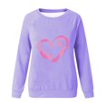 thumbnail image 4 of Rbaofujie Chandails à Capuchon Mignons Femmes Mode Décontractée Imprimé Col Rond Ample Manches Longues T-shirt Hauts Blouse Violet Chandail pour Femmes, 4 of 4